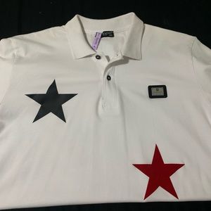 Givenchy White Polo with red and blue stars